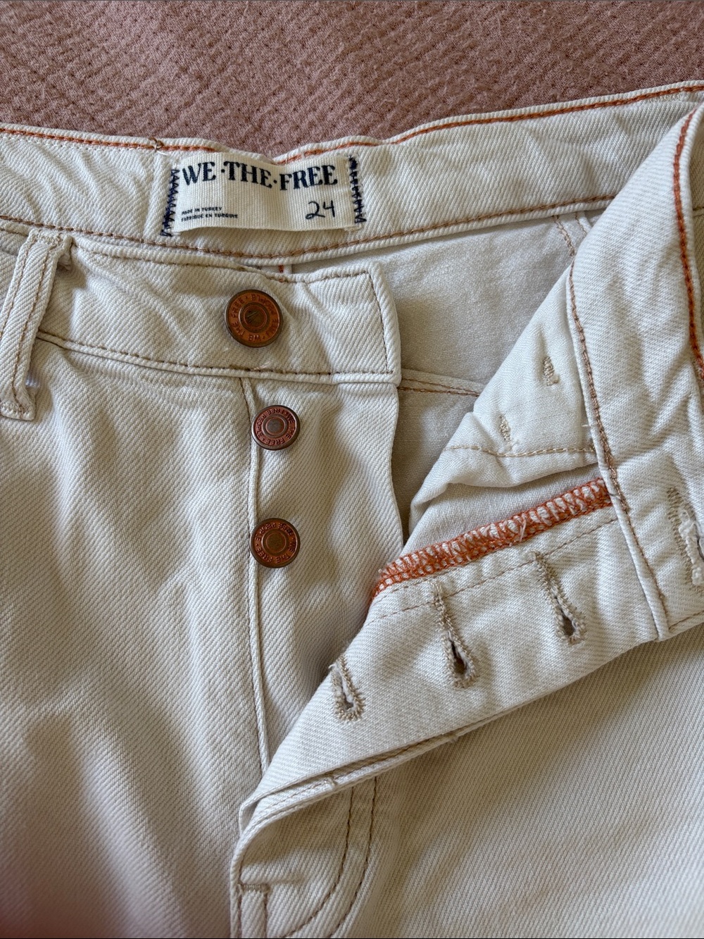 We The Free Cream High-Waist Utility Jeans - Picture 3 of 4